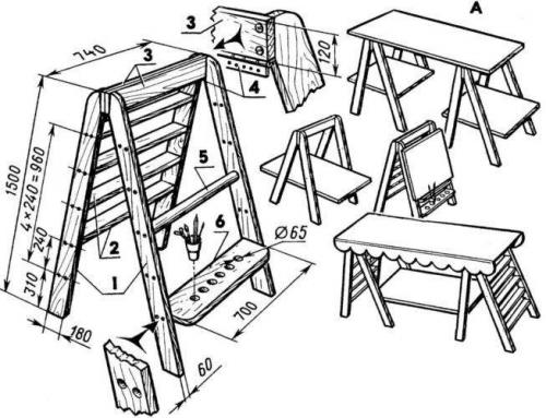 Стремянка своими руками из дерева для дома. Классическая конструкция 11 Стремянка своими руками из дерева для дома. Классическая конструкция 11