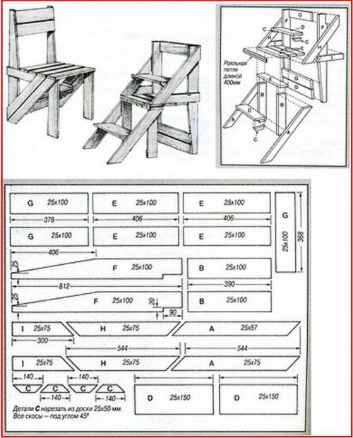 Стремянка своими руками из дерева для дома. Классическая конструкция 10 Стремянка своими руками из дерева для дома. Классическая конструкция 10