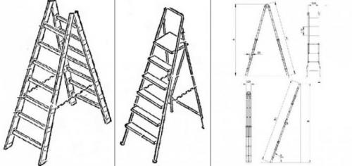 Стремянка своими руками из металла чертежи. Чертежи и размеры деталей
