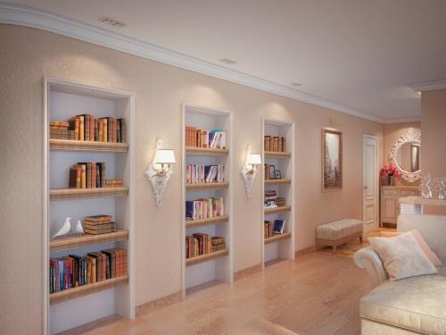 Как сделать встроенные полки в стене из гипсокартона. Изготовление полок из гипсокартона