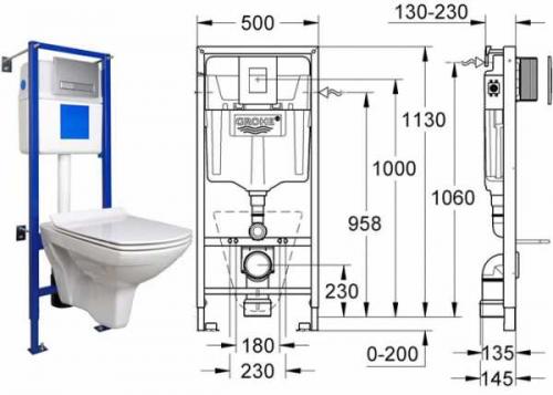 Стандартные и оригинальные размеры унитазов. Стандартные размеры унитазов всех типов: напольного с бачком, подвесного с инсталяцией, углового. 05