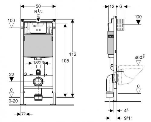 Высота унитаз. Подвесной унитаз