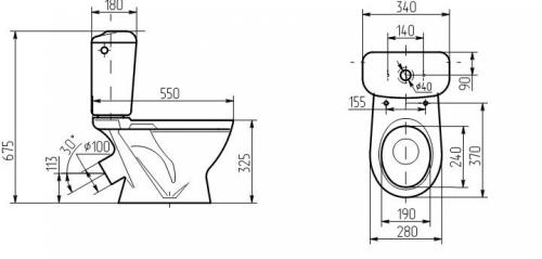 Унитаз размеры. Виды унитазов с размерами