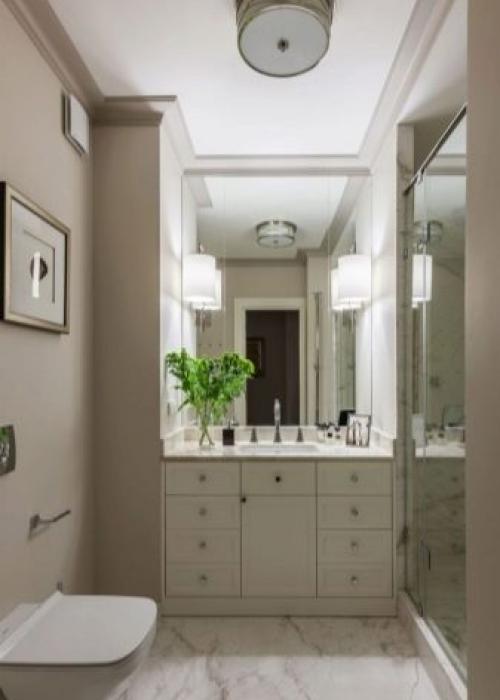 Ниша для душа в ванной. Душевая в нише 04