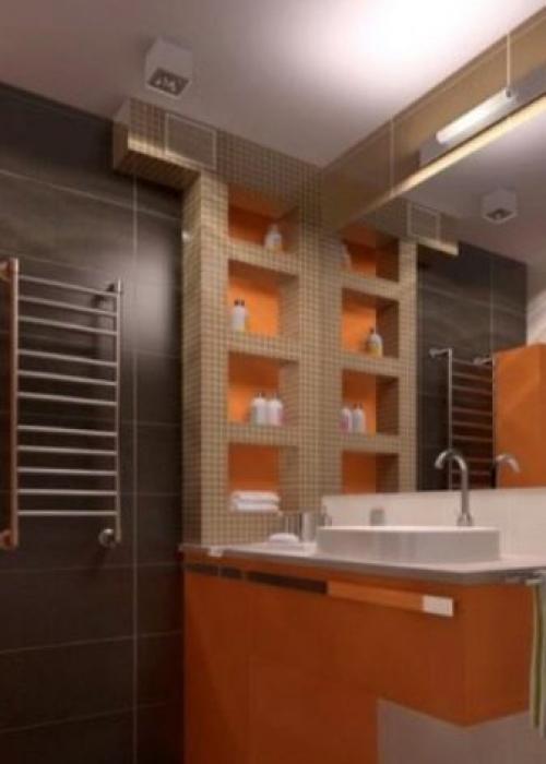 Ниша для душа в ванной. Душевая в нише 01