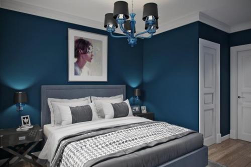 Сочетание синих обоев. Обои синего цвета в интерьере: 10 советов от дизайнера, как сочетать в спальне, кухне, гостиной и детской однотонные покрытия для стен