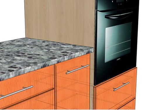 Как встроить духовой шкаф и микроволновку в один пенал. Приподнятый духовой шкаф на кухне