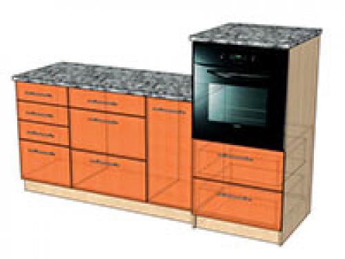 Как встроить духовой шкаф и микроволновку в один пенал. Приподнятый духовой шкаф на кухне