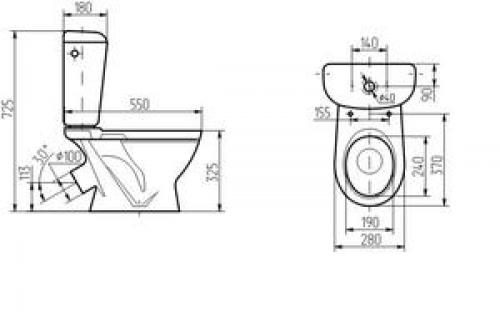 Размеры для унитаза. Стандартные размеры унитаза и минимальный размер туалета 06