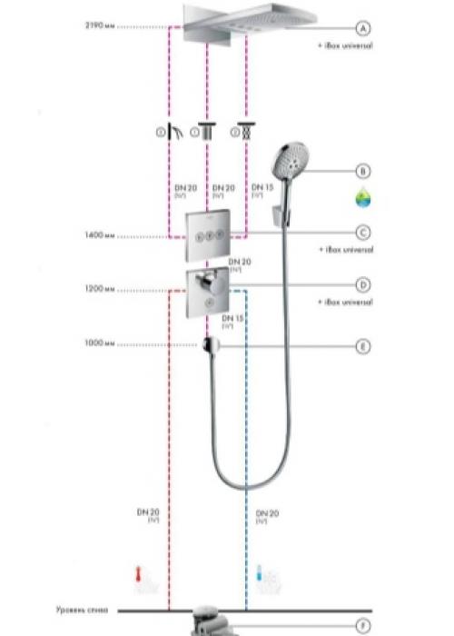 Система тропический душ в ванной. Обустройство системы для принятия душа 07