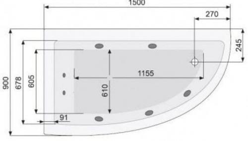 Размеры угловых ванн и цены. Акриловая ванная