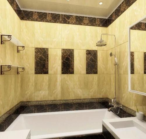 Примеры оформления ванной комнаты плиткой маленькая площадь. Правила оформления и дизайн плитки в маленькой ванной комнате