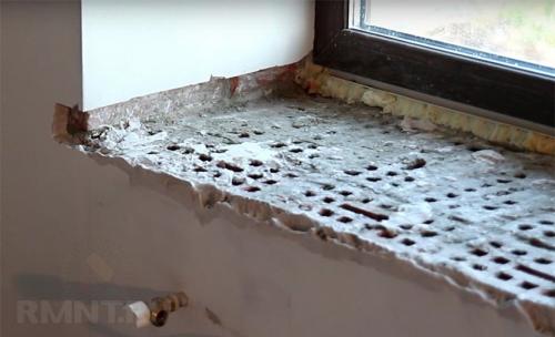 Установка подоконника без подставочного профиля