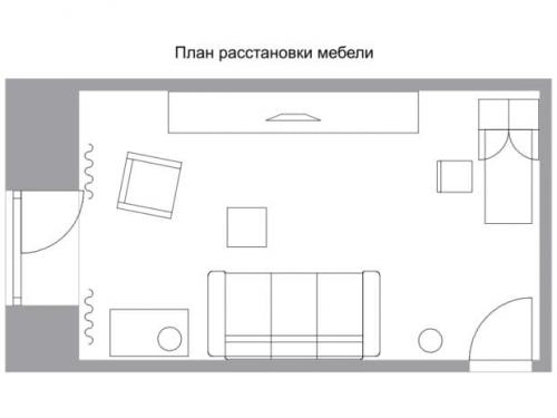 Как расставить мебель в прямоугольной комнате