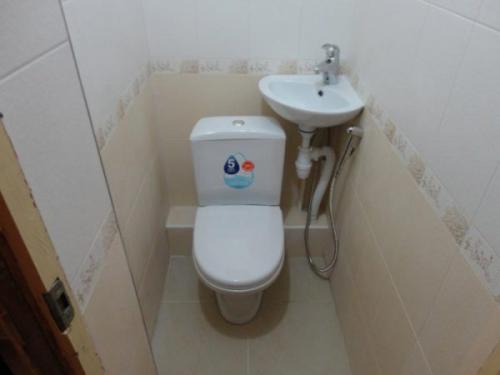 Раковина над унитазом в маленьком туалете. Удобно ли это?