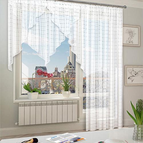 Как выбрать тюль на кухню с балконной дверью. Что учесть, выбирая шторы на кухню с балконом 05