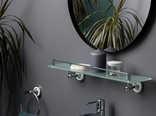 Полка из стекла в ванную. Дизайн стеклянной полки в ванную комнату