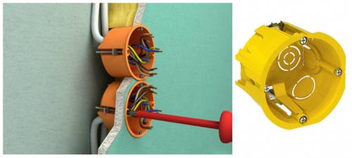 Размер подстаканника для розетки в гипсокартон. Детали выбора подрозетника