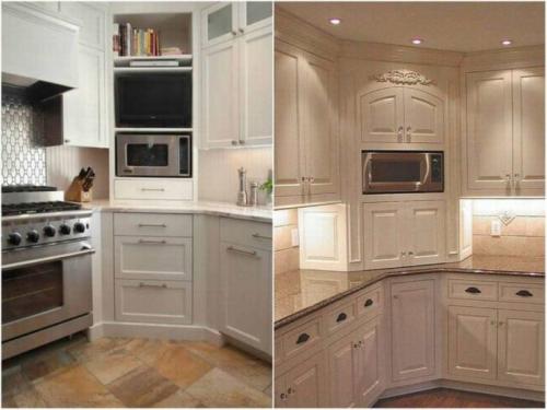 Габариты углового кухонного шкафа. Фото примеры современных угловых кухонных шкафов