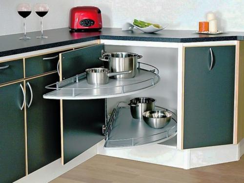 Габариты углового кухонного шкафа. Фото примеры современных угловых кухонных шкафов