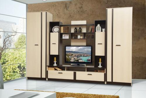 Темные обои в гостиной. Благородство комбинирования 24