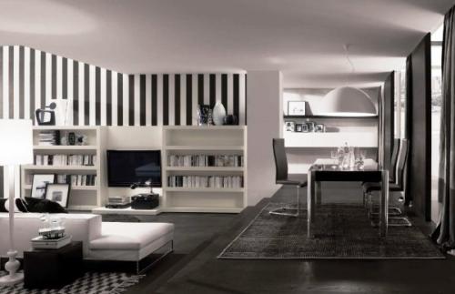 Белые обои с черным рисунком. Особенности черно-белых покрытий