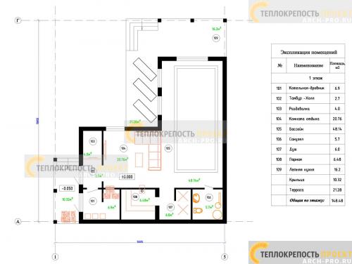 Проект бани с бассейном и террасой. Проект угловой бани: с террасой или беседкой, барбекю и бассейном