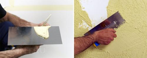 Технология нанесения короеда на стены. Область применения штукатурки короед 15