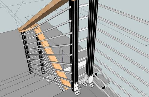 Установка перил на бетонную лестницу. Как крепить перила к бетонной лестнице?