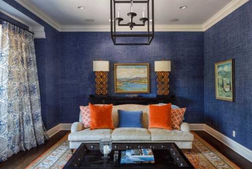 Синие обои в интерьере. Синие обои — 121 фото применения в интерьере и дизайне современных квартир, домов и офисов