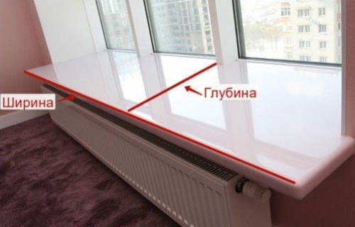 Размер подоконника над батареей. Размеры подоконников для пластиковых окон