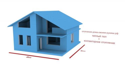 Отопление двухэтажного частного дома схема. Отопление с естественной циркуляцией 04
