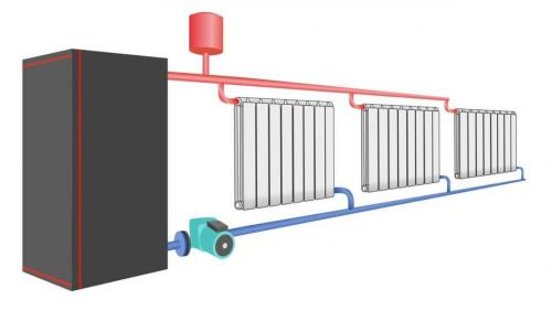 Отопление двухэтажного частного дома схема. Отопление с естественной циркуляцией 03