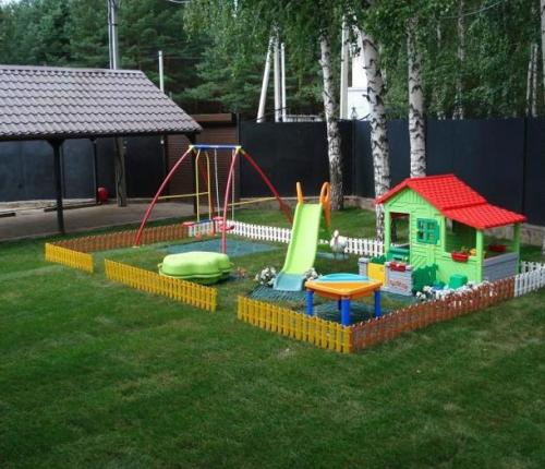 Детская площадка чем застелить землю. №2. Выбор места для детской площадки на даче