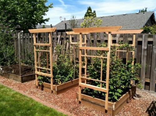 Шпалера для малины чертеж. Опора для малины своими руками